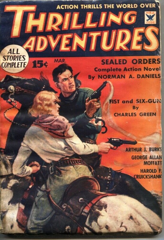 THRILLING ADVENTURES 1935 MAR-FOREIGN LEGION-MYSTERY-CRIME-PULP FICTION