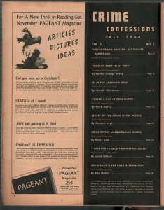 Crime Confessions- Fall 1944-girls reformatory-WWII era-lurid-violent pulp-VF
