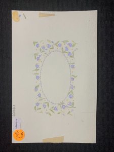 INVITATION Purple Flowers and Oval 5.5x8.5 Greeting Card Art #94109