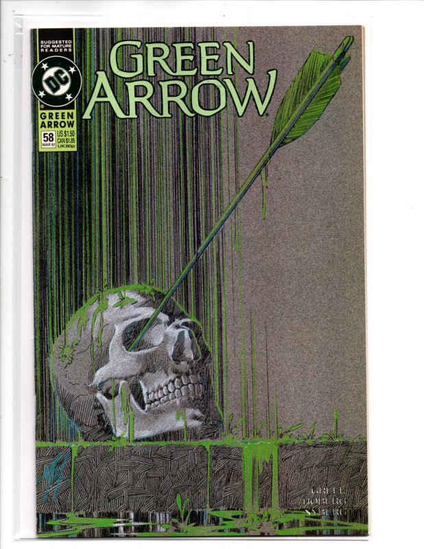 DC Comics Green Arrow #58 (1992) Mike Grell Cover & Story Rick Hoberg - Art