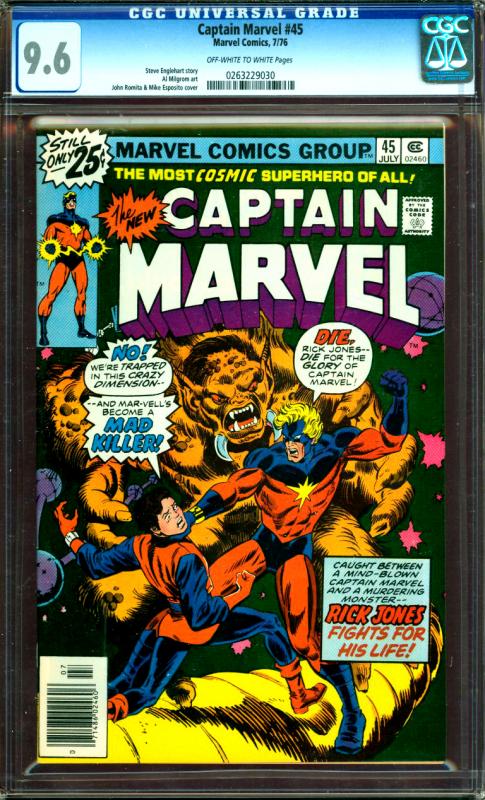 Captain Marvel #45 CGC Graded 9.6