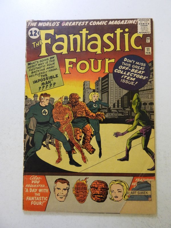 Fantastic Four #11 (1963) 1st appearance of Impossible Man FR/GD condition