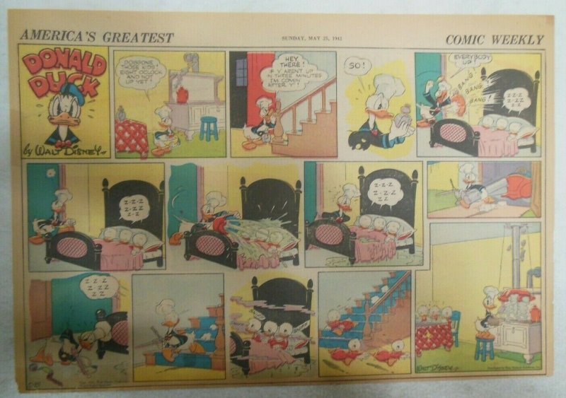 Donald Duck Sunday Page by Walt Disney from 5/25/1941 Half Page Size  