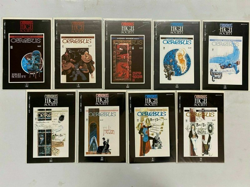 Cerebus High Society lot 9 different from #1-10 8.5 VF+ (1990 Aardvark-Vanaheim)