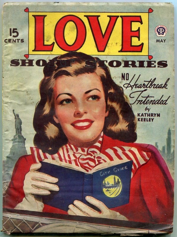 Love Short Stories Pulp May 1945- Staue of Liberty cover VG-