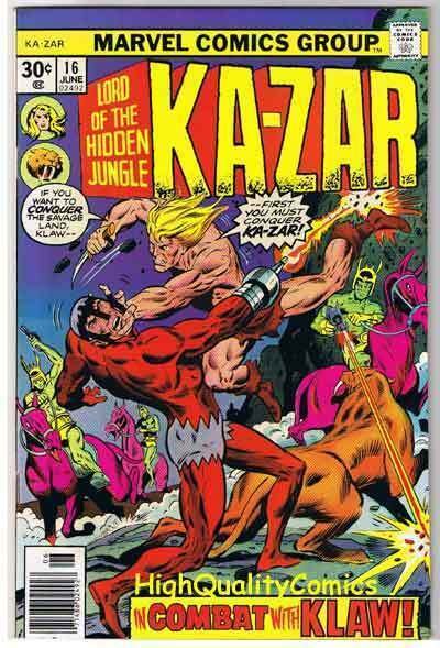 KA-ZAR #16, VF, Lord of Hidden Jungle, Savage Land, 1974, Bronze age