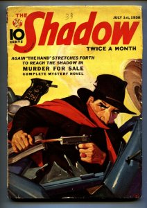 SHADOW 1938 July 1 -The Whisperer- STREET AND SMITH-RARE PULP vg