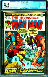 Invincible Iron Man #55 CGC Graded 4.5 1st Thanos, Mentor, Drax, Blood Brothers