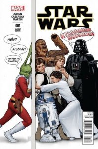 STAR WARS #001 (2015) JOHN TYLER CHRISTOPHER HUMOROUS PARTY VARIANT NM.