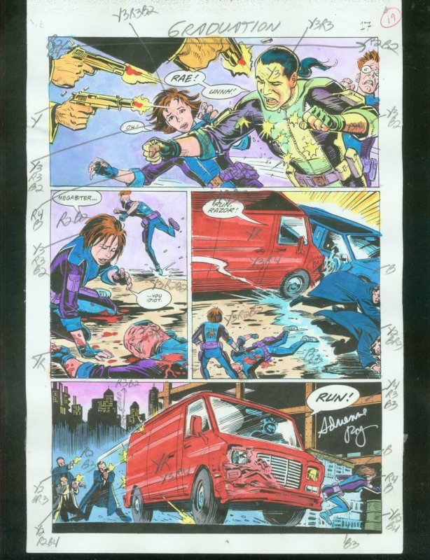 ORIGINAL D.C. COLOR GUIDE ROBIN ANNUAL #2 PG 19-SIGNED VG