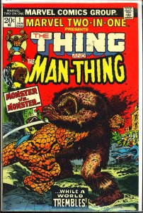 Marvel Two-in-One #1 (1974) cover detached at one staple