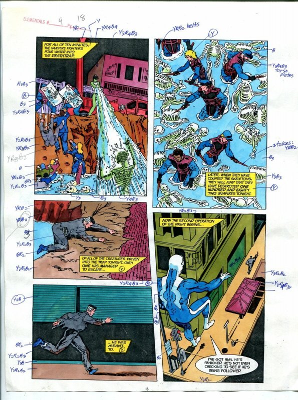 Elementals #9 Page #18 Original Color Guide Ken Feduniewicz