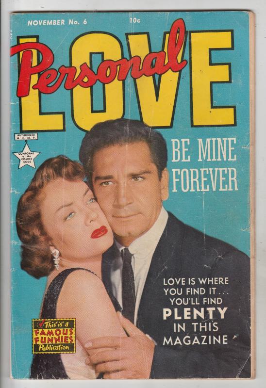 Personal Love #6 (Nov-50) VG+ Affordable-Grade Richard Conte, Audry Totter