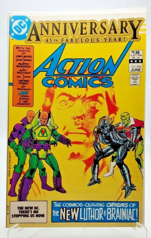 Action Comics #544 - Superman, New Brainiac & 1st Lex Luthor Battle Armor NM