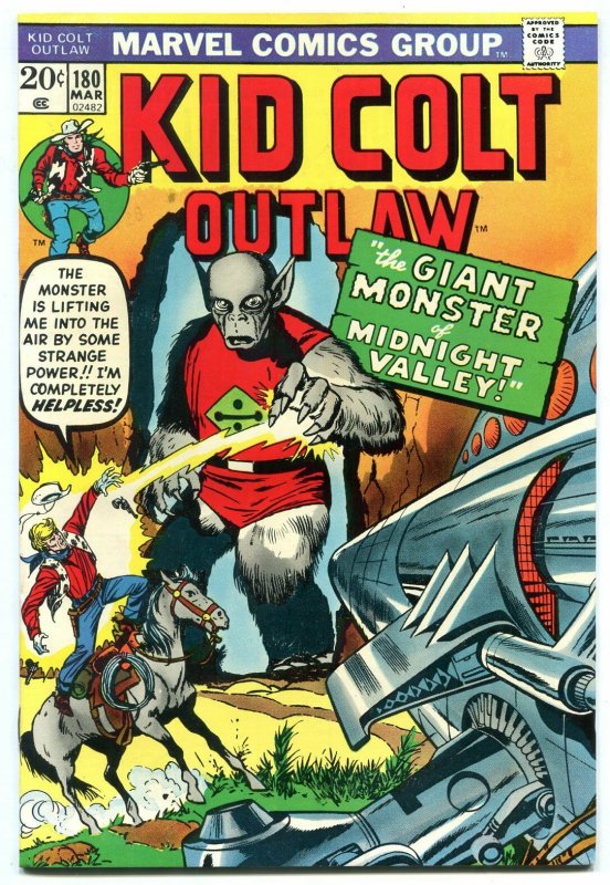 Kid Colt Outlaw #180 1974- high grade nm- Jack Kirby Sci-fi cover