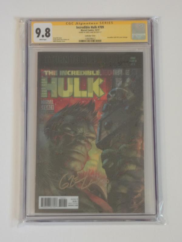 Incredible Hulk #709 CGC SS 9.8; 3D lenticular homage!! Greg Land signed!!!