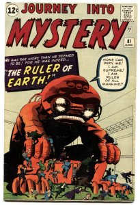 JOURNEY INTO MYSTERY #81-1962-MARVEL-HORROR-KIRBY-DITKO-fn+