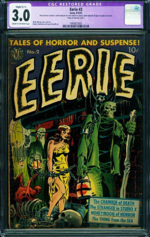 Eerie #2 CGC 3.0 C-1 1951- Avon Horror- Classic Wally Wood bondage 1994927001