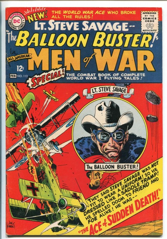 ALL-AMERICAN MEN OF WAR #113-1965-DC-2ND BALLOON BUSTER-LT SAVAGEKUBERT-fn/vf