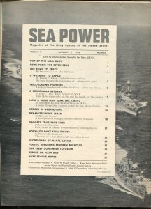 Sea Power 1/1945-Charles Andres-cover art-WWII pix & info-violent action-VG