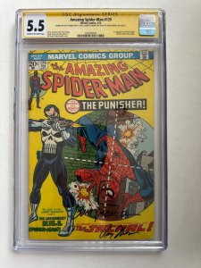 (1974) AMAZING SPIDERMAN #129 CGC SS x3 (Romita Conway Thomas) 5.5! 1st PUNISHER