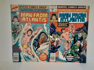 MAN FROM ATLANTIS #1 AND #2 - MARVEL ADAPTATION - 70's - FREE SHIPPING