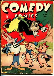 Comedy #15 1946-Timely-Super Rabbit cover & story-Hitler-P