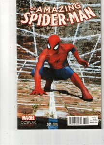 The Amazing Spider-Man #1 Cosplay Cover 2015 NM- Live Spidey Cover High-Grade!