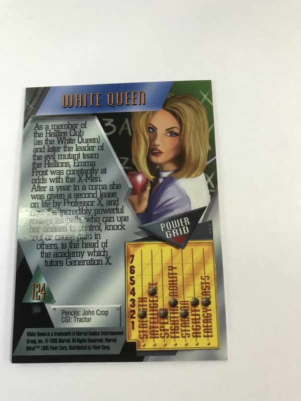 WHITE QUEEN #124 card : Marvel Metal 1995 Fleer Chromium; NM/M X-men, base