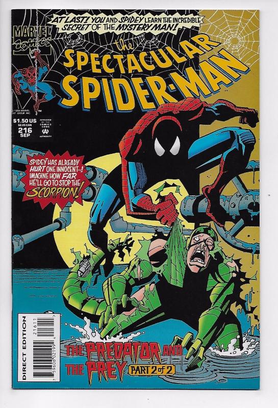 Spectacular Spider-Man #216 - Scorpion (Marvel, 1994) - VF+ | Comic Books -  Modern Age, Marvel, Spider-Man, Superhero / HipComic