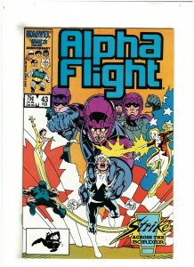 Alpha Flight #43 VF+ 8.5 Marvel Comics 1987 vs. Sentinels 