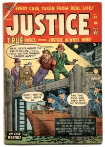 Justice #46 1954- Atlas golden age crime- Maneely cover VG