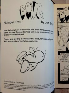 Bone #5 (Cartoon Comics 1992) By Jeff Smith / 3rd Print Thorn & Harvestar Cover