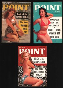 Male Point of View Mini Mag Lot of 3 Issues-Pin-up Girls-Exploitation-Scandal...