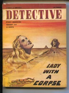 Detective 2/1947-Street & Smith--Surreal Spinx cover-Lady With A Corpse-Edi...