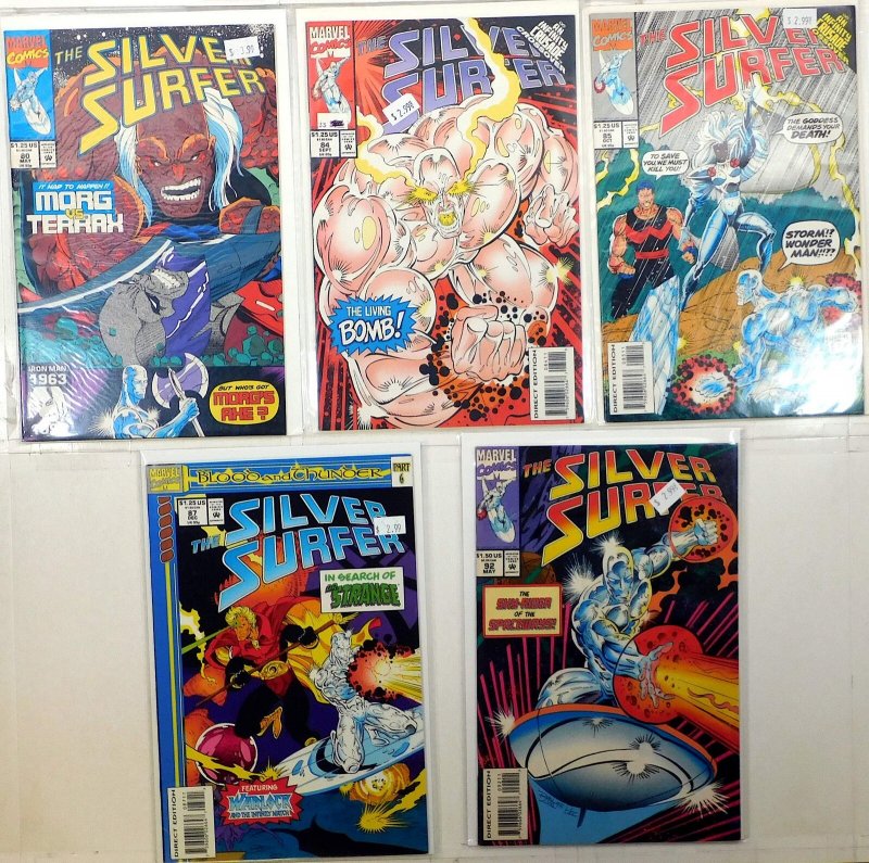 Silver Surfer Lot of 5 #80, 84, 85, 87, 92 (1993) Marvel Comics 1st Print