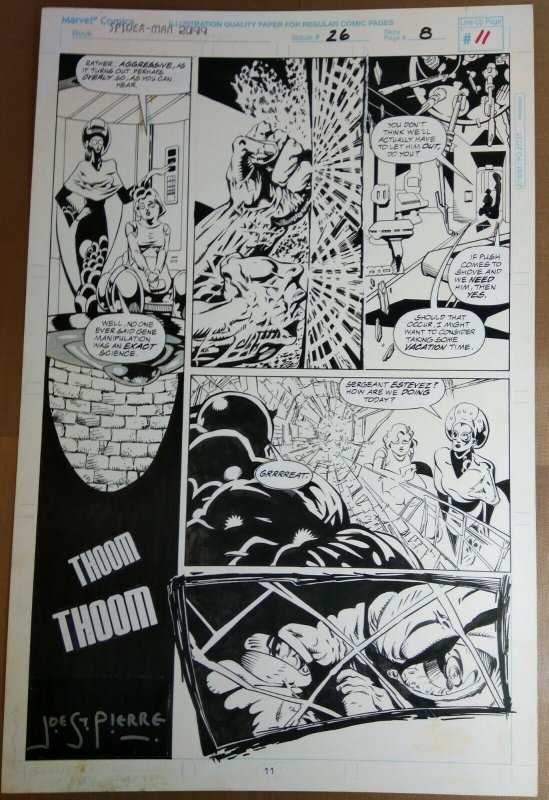 Original Art: Joe St. Pierre - Spider-Man 2099 #26 pg 11 Palmiotti inks