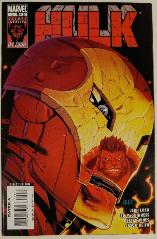 Hulk #2 2008 1st Red Interior Appearance Red Hulk & 1st A-Bomb! Thunderbolt Ross