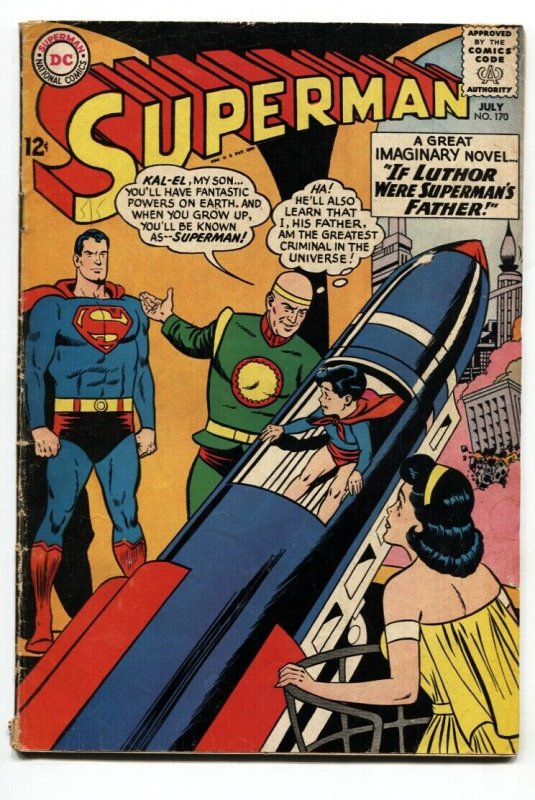 Superman #170 1964 comic book DC comics-- Lex Luthor   JFK Kennedy story vg- 