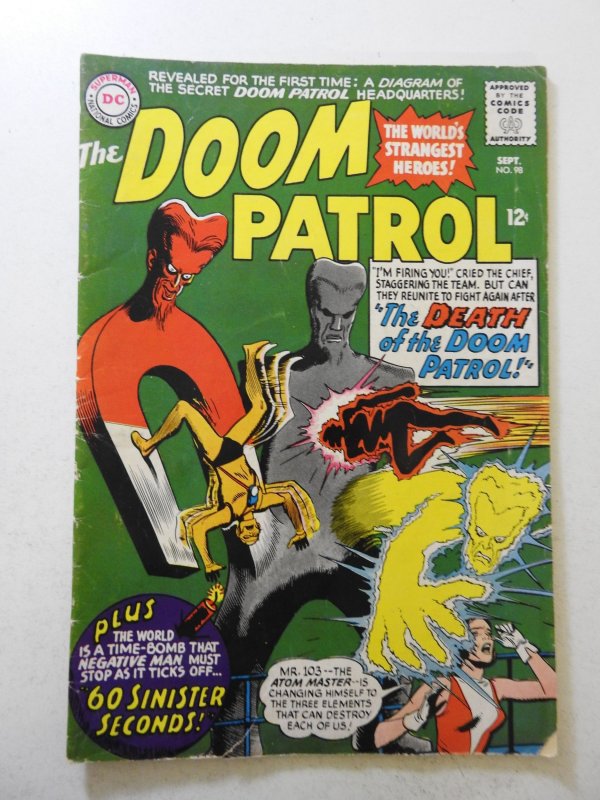 Doom Patrol #98 (1965) VG- Condition 1 in tear fc