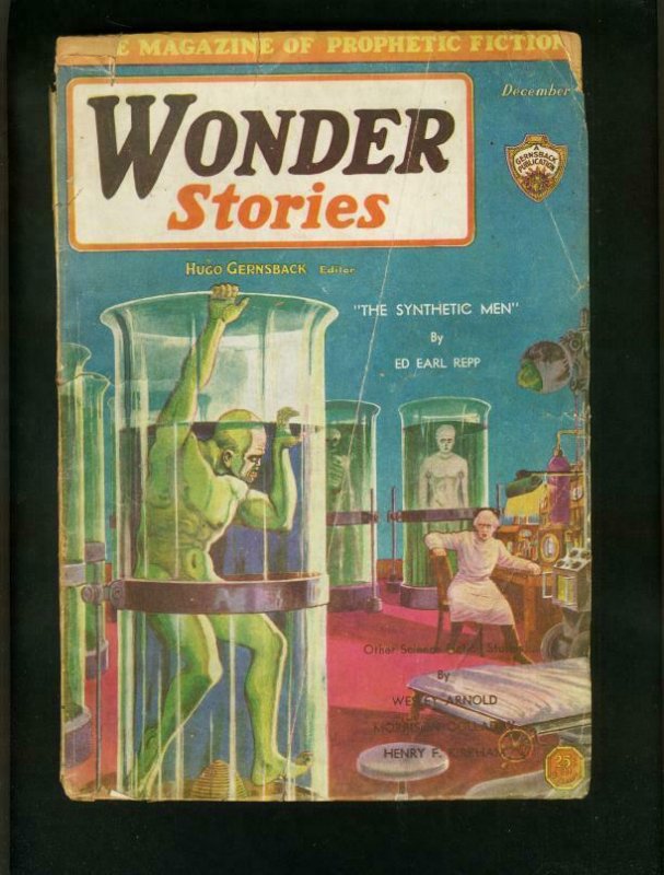 WONDER STORIES 1930 DEC-FRANK R PAUL COVER ART-PULP G/VG