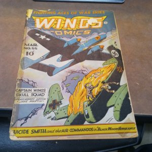 WINGS COMIC 55 Fiction House golden age 1955 WWII bondage/undressing panels art