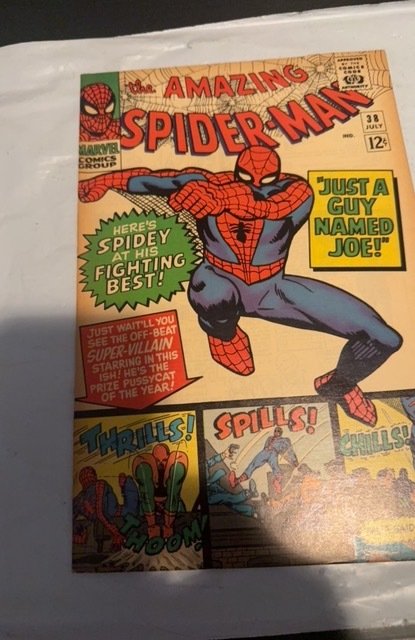The Amazing Spider-Man #38 (1966) Last Ditko issue foxxing/tanning