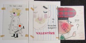 VALENTINES Ticklish Subject & To The Lass 3pcs 5x7 Greeting Card Art #V3116