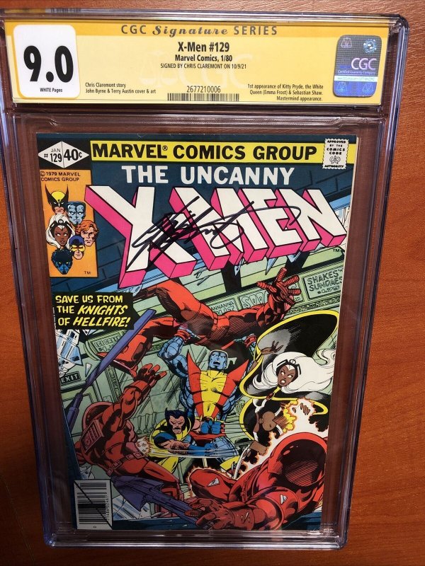 X-Men (1980) # 129 (CGC 9.0 WP SS) Signed By Chris Claremont ( Kitty Pryde App)