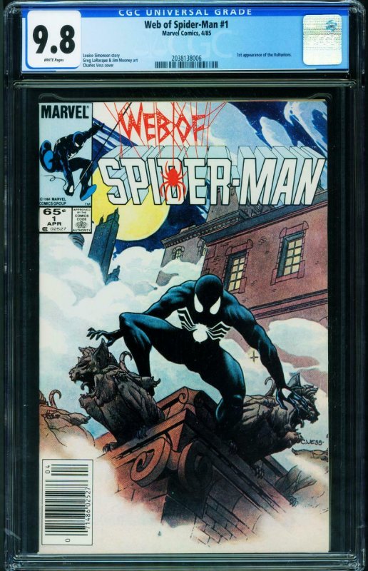 WEB OF SPIDER-MAN #1 CGC 9.8 NEWSSTAND VARIANT-FIRST VULTURIONS 2038138006