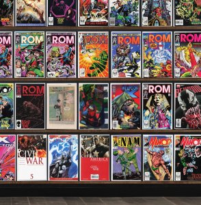 Huge Lot 130+ Comics with Rom, The Amazing Spider-Man, Namor & More!