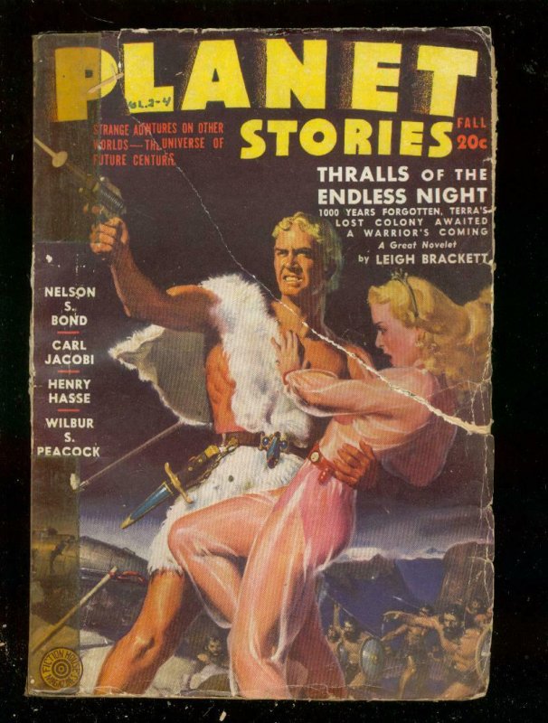 PLANET STORIES-FALL 1943-ROZEN GOOD GIRL ART COVER-PULP FR