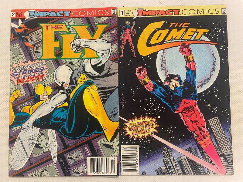 3 Impact Comics The Fly #2 The Comet #1 Legend of the Shield #2 96 KM1