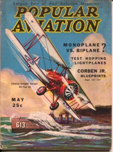 Popular Aviation 5/1933-military bi-plane-H.R. Bollin-VG